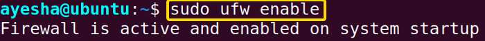 Enable firewall in Linux