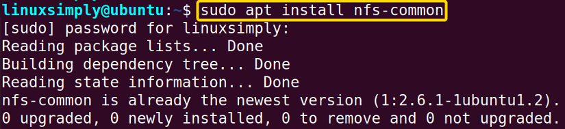 Install NFS client in Linux