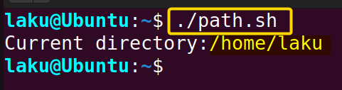 Set output of a command to a variable using path of the command 