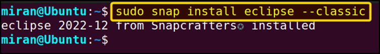 Download the Eclipse into your distribution through the terminal.