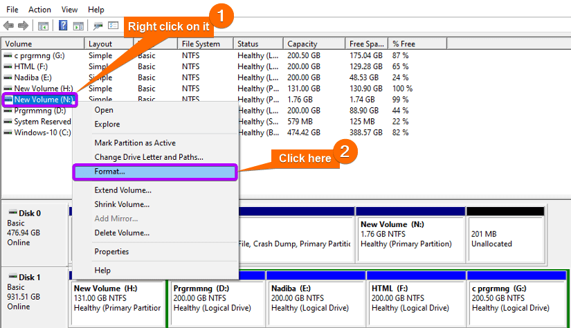 Formatting new drive