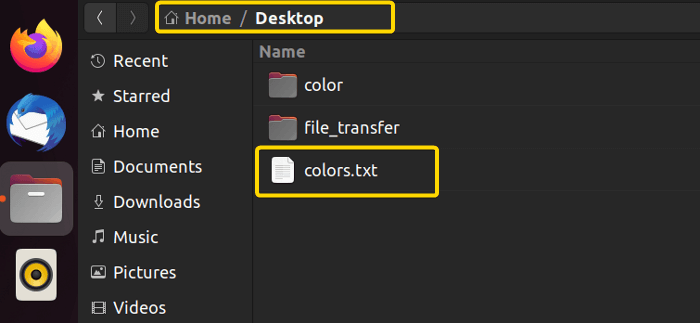 Opening the transferred file on Ubuntu to check