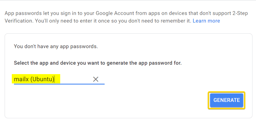 Giving the name of the device