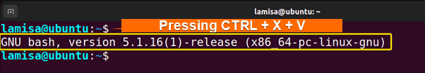 Determining Bash version using keyboard shortcuts
