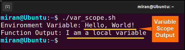 Environment Variables and Variable Scope