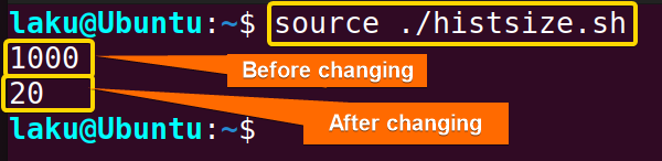 Changing the size of the history file