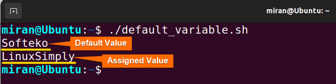 Default Value Assignment