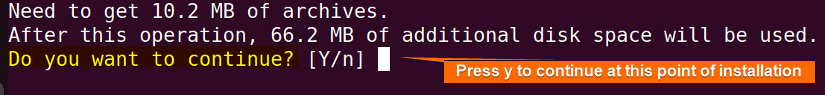 Giving confirmation for installation