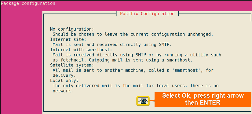 Continue to configure mailx