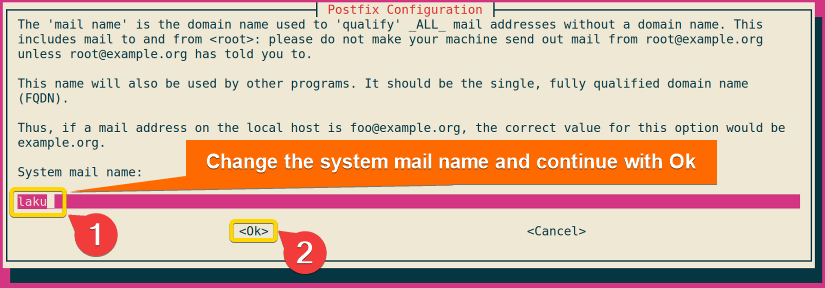 Change mail name