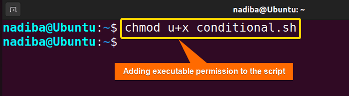 Adding executable permission to the script