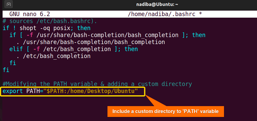 Adding custom directory to 'PATH' variable