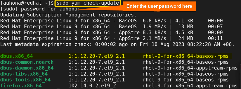 Checking all the system repositories for available updates of the installed packages.
