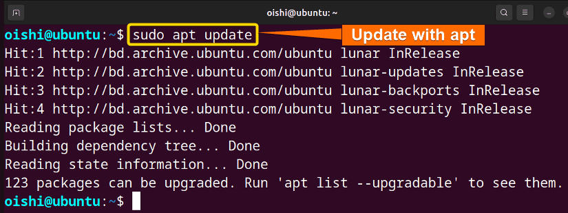 Updating all the packages in the directory