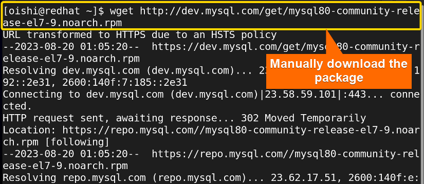 Download the package manually which I wanted to install