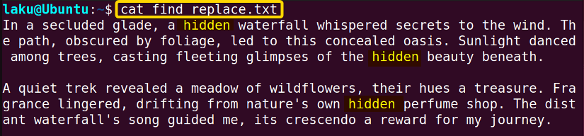 1 File before replacement using perl command in bash