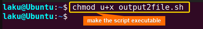 Changing execution permission of a bash script