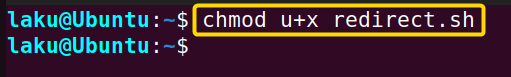 Changing permission of Bash script