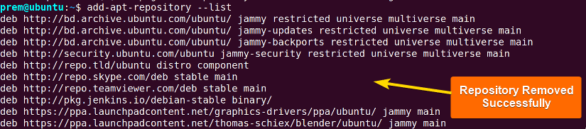 after updation, the existing repositories are shown
