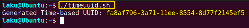 Generating time based uuid