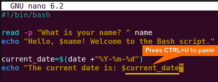  Pasting the copied text in the desired location