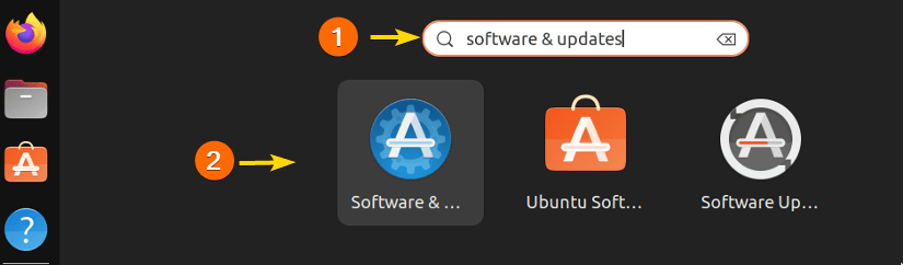 typing and selecting software and updates from GUI 