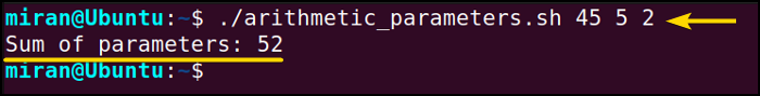 Bash Parameters to Do Arithmetic Operation