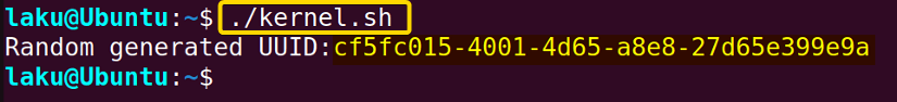 Generating uuid using kernel random generator