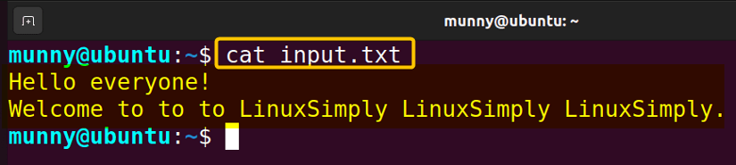 Content of a text file