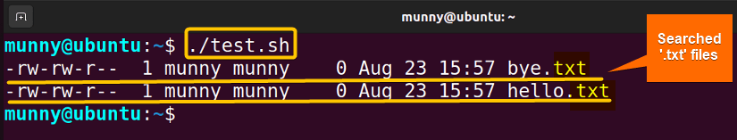 Bash script example of redirection and piping