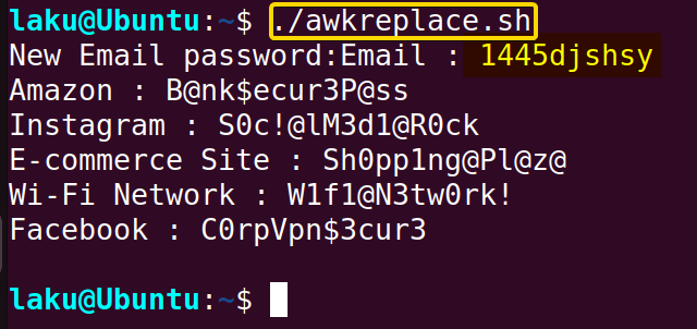 Finding and replacing text using awk command in bash