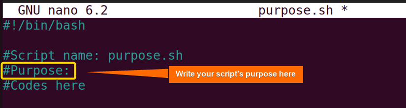Writing purpose as comments
