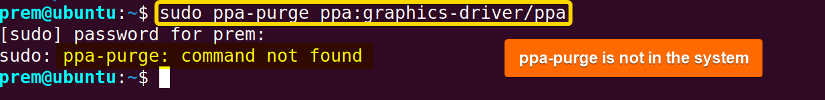ppa-purge command not found 