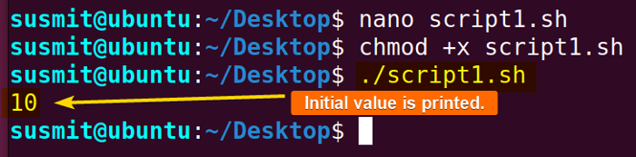 The post-increment has been done on the variable using the x++ operation and so first the initial value 10 is printed on the terminal then the value is increased from 10 to 11.