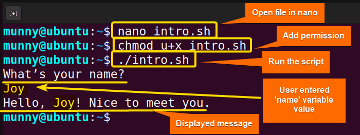 Read from stdin using read command in bash