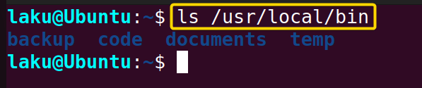 Checking the created folders
