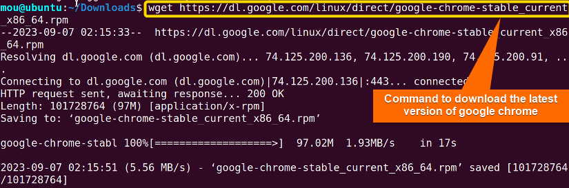 downloading the latest version of google chrome package