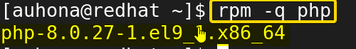Checks the updated package version to verify using query option of rpm command. 