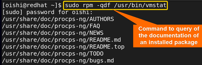 Documentation with rpm