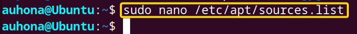 Opens sources.list file.