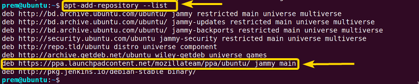 repository listing before delete using command