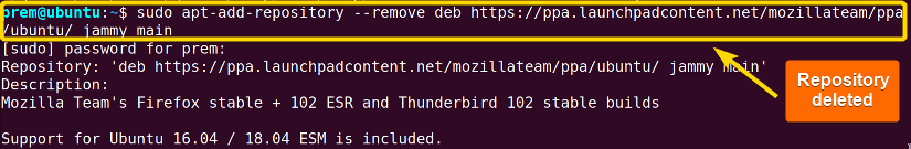 repository deleted using command in CLI