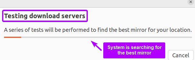 the finding of best ubuntu repository mirror is on process