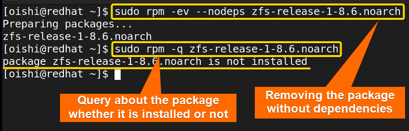 Remove package without dependencies
