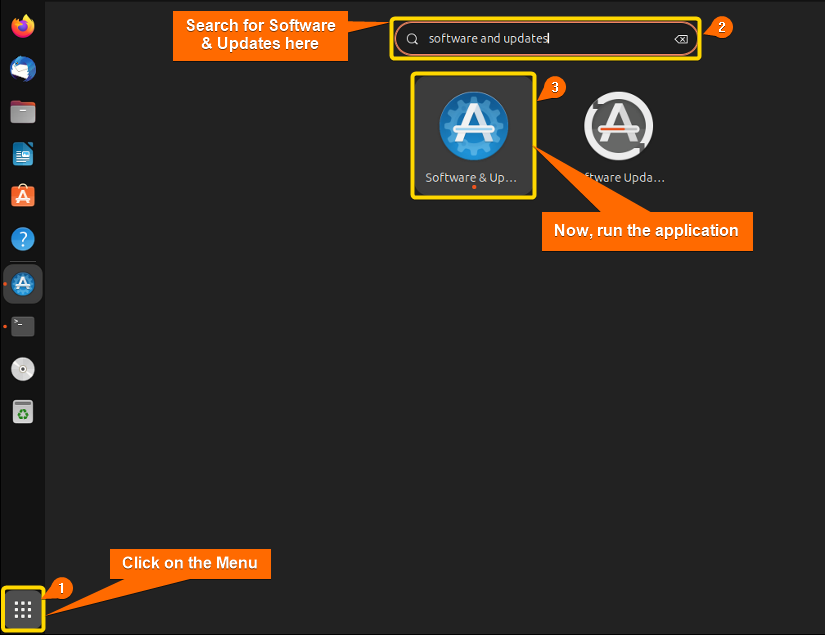 Search for Software and Updates from Show Apps 