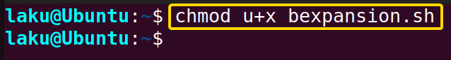 Changing permission of a Bash script