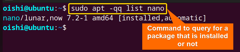 Query for a package with apt