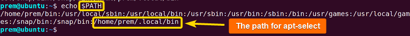 verification of apt-select path addition to find best ubuntu repository mirror