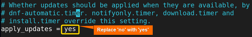 User must set 'yess" to the 'apply_updates' option.