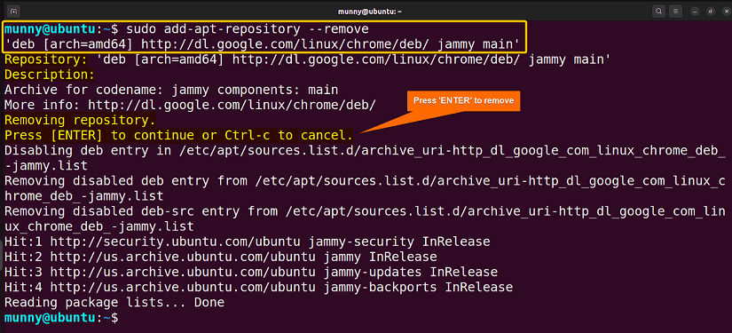 Removing an APT repository